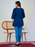 Navy Blue Elephant Embroidered Short Kurti