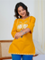 Mustard Yellow Elephant Embroidered Short Kurti