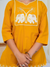 Mustard Yellow Elephant Embroidered Short Kurti