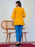 Mustard Yellow Elephant Embroidered Short Kurti