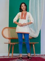 Kutchi Work Embroidered Short Kurti