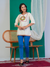 Floral Wreath Embroidered Short Kurti