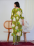 Green Floral Print With Handwork Co-ord Set