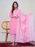 Pink Block Print 3-Piece Suit Set