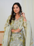 Light Green Abstract Print with Handwork 3-Piece Suit Set