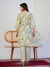 Light Green Abstract Print with Handwork 3-Piece Suit Set