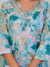 Aqua Blue Abstract Print with Handwork 3-Piece Suit Set