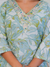 Aqua Leaf Print with Handwork 3-Piece Suit Set