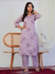 Lilac Floral Print With Handwork Co-ord Set