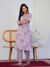 Lilac Floral Print With Handwork Co-ord Set