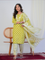 Lime Green Block Print 3-Piece Suit Set