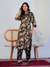 Black Floral Print With Handwork Co-ord Set