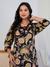 Black Floral Print With Handwork Co-ord Set