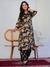 Black Floral Print With Handwork Co-ord Set