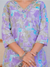 Lavender Abstract Print with Handwork 3-Piece Suit Set
