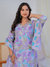 Lavender Abstract Print with Handwork 3-Piece Suit Set