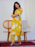 Yellow Floral Print with Handwork Co-ord Set