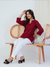 Everyday Luxury – Linen Cotton Kurta in Royal Wine