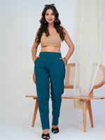 Comfortable Women’s Cotton Pants - Stylish, Breathable Everyday Wear - Bottle Green
