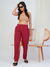 Comfortable Women’s Cotton Pants - Stylish, Breathable Everyday Wear - Wine