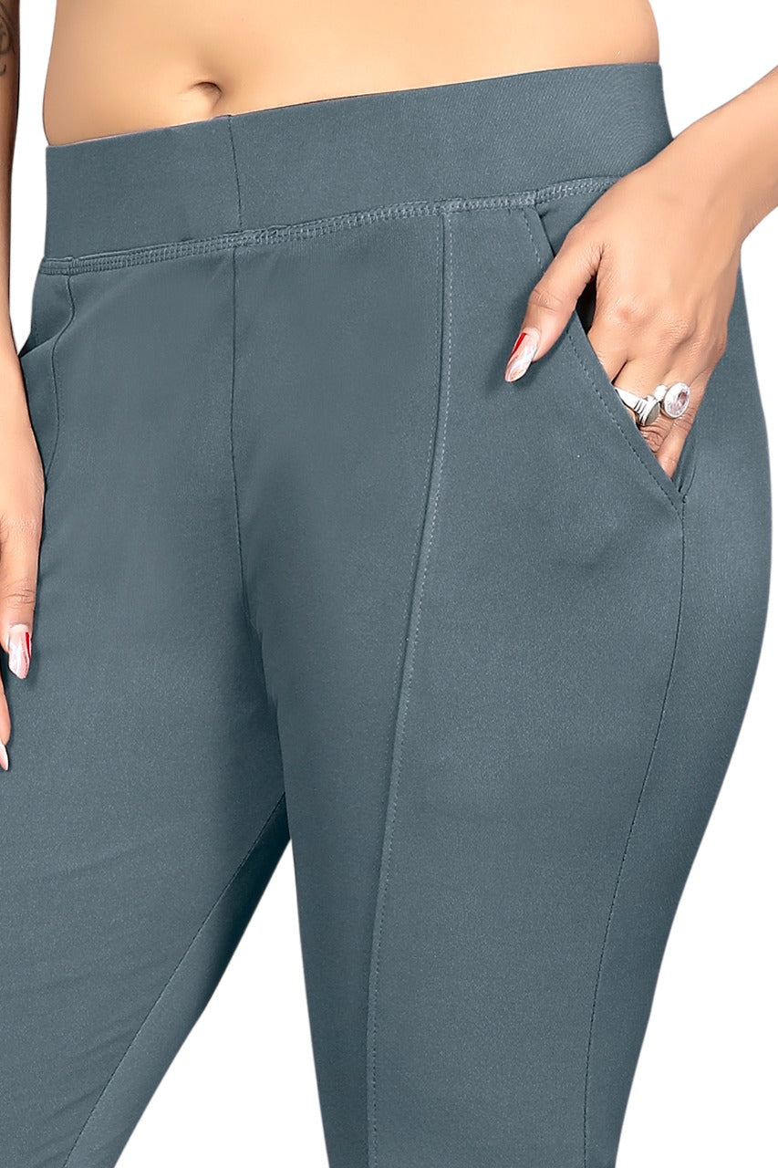 4 WAY STRETCHABLE LYCRA PANT DARK GREY