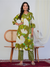 Green Floral Print With Handwork Co-ord Set