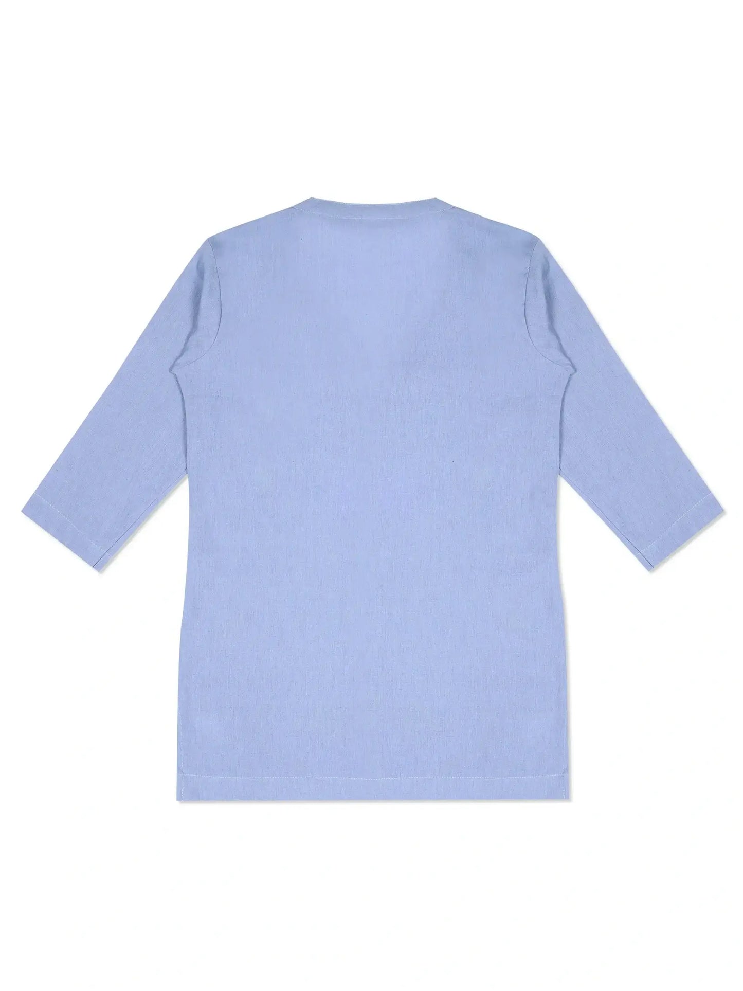 Breathable Linen Kurta For All Day Comfort - Sky Blue