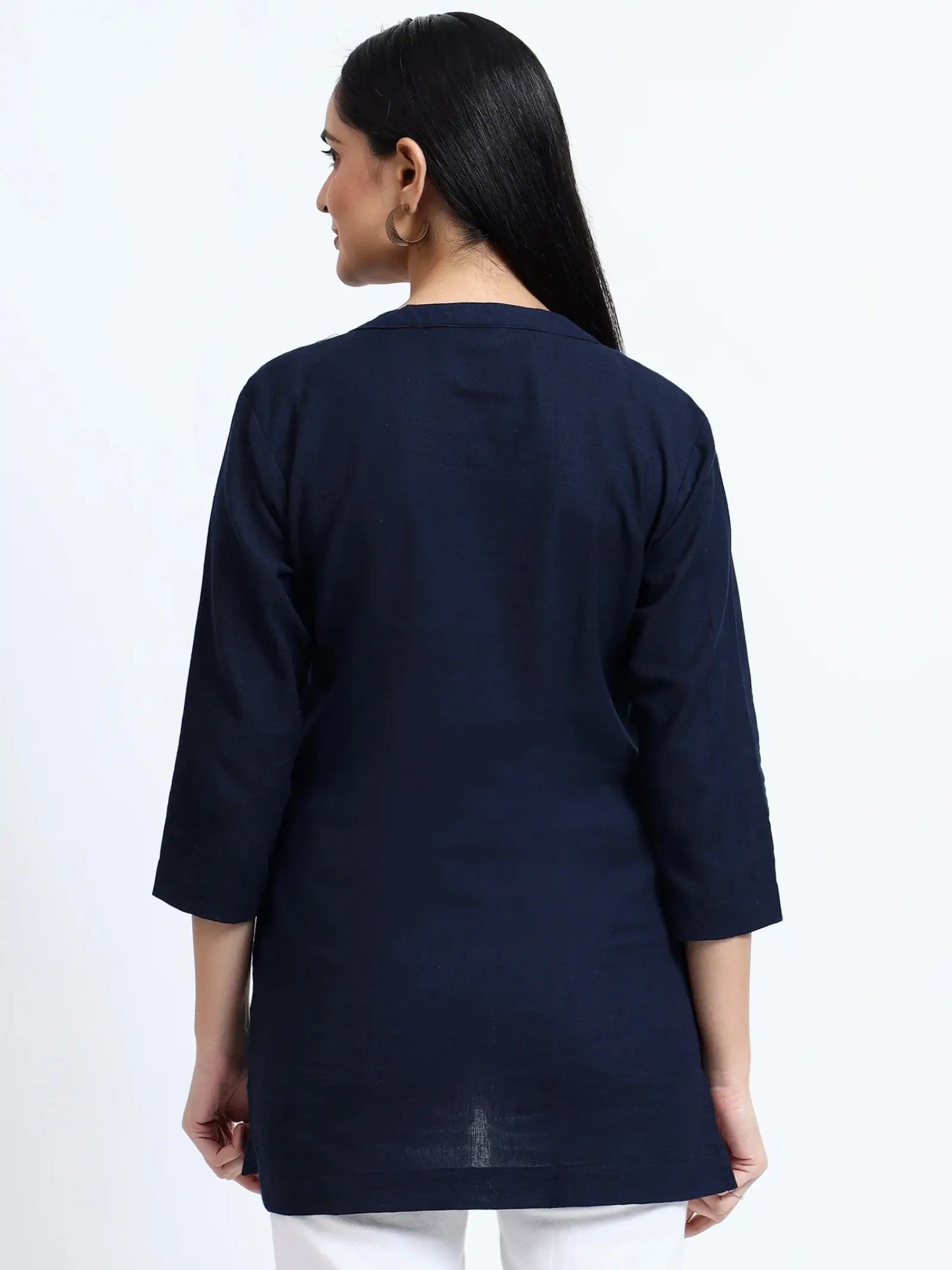 Breathable Linen Kurta For All Day Comfort - Navy Blue