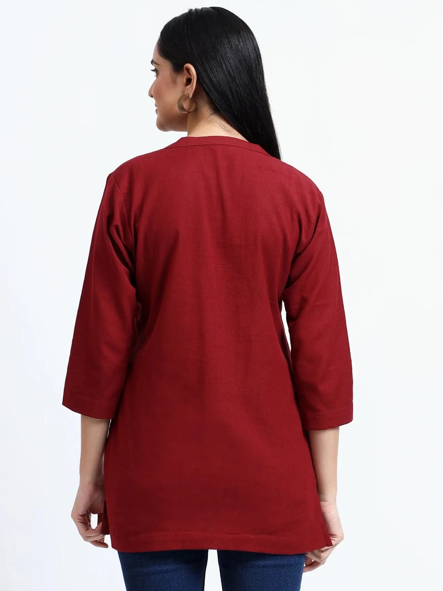 Breathable Linen Kurta For All Day Comfort - Wine