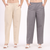 Beige & Grey Wide Leg Cotton Pants Combo