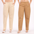 Beige & Khaki Wide Leg Cotton Pants Combo