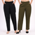 Black & Olive Wide Leg Cotton Pants Combo