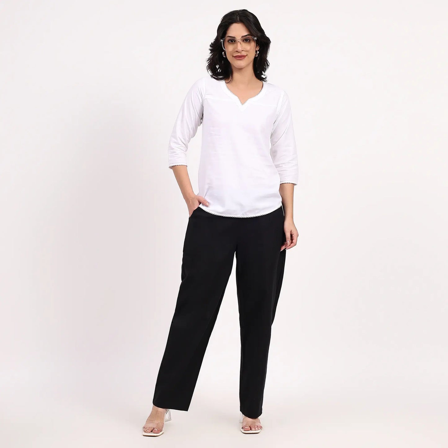 Black Wide Leg Cotton Pants | Perfect for Everyday Comfort