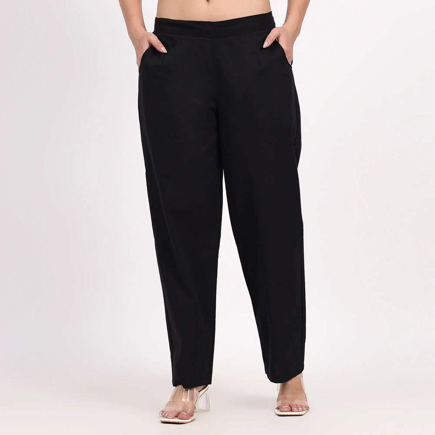 Black Wide Leg Cotton Pants | Perfect for Everyday Comfort