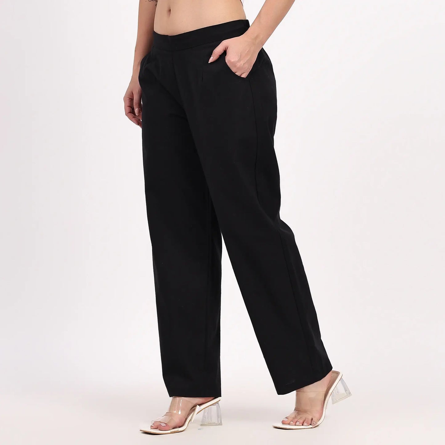 Black Wide Leg Cotton Pants | Perfect for Everyday Comfort