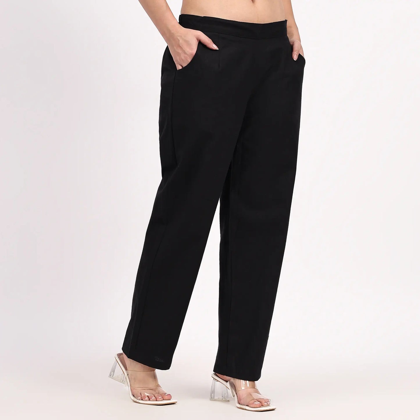 Black Wide Leg Cotton Pants | Perfect for Everyday Comfort