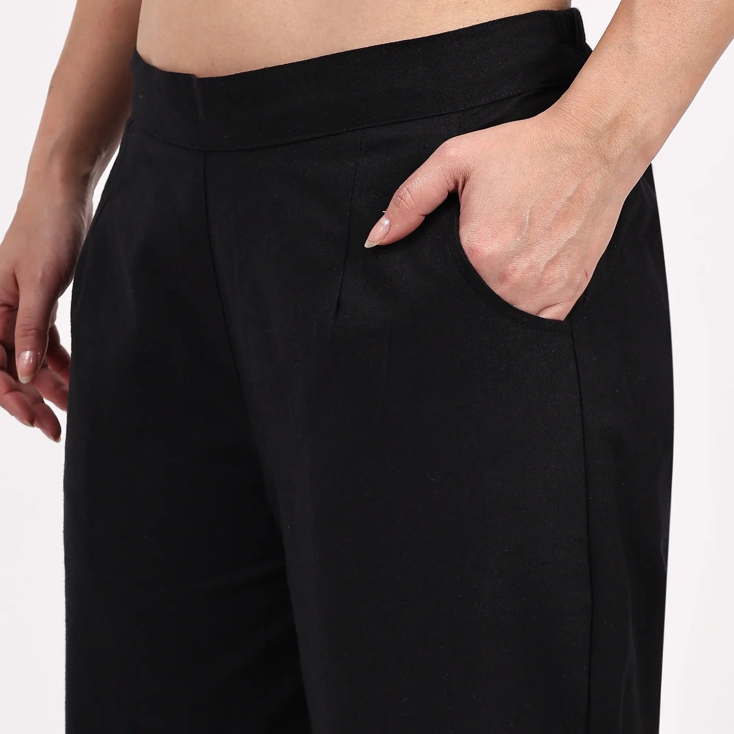 Black Wide Leg Cotton Pants | Perfect for Everyday Comfort