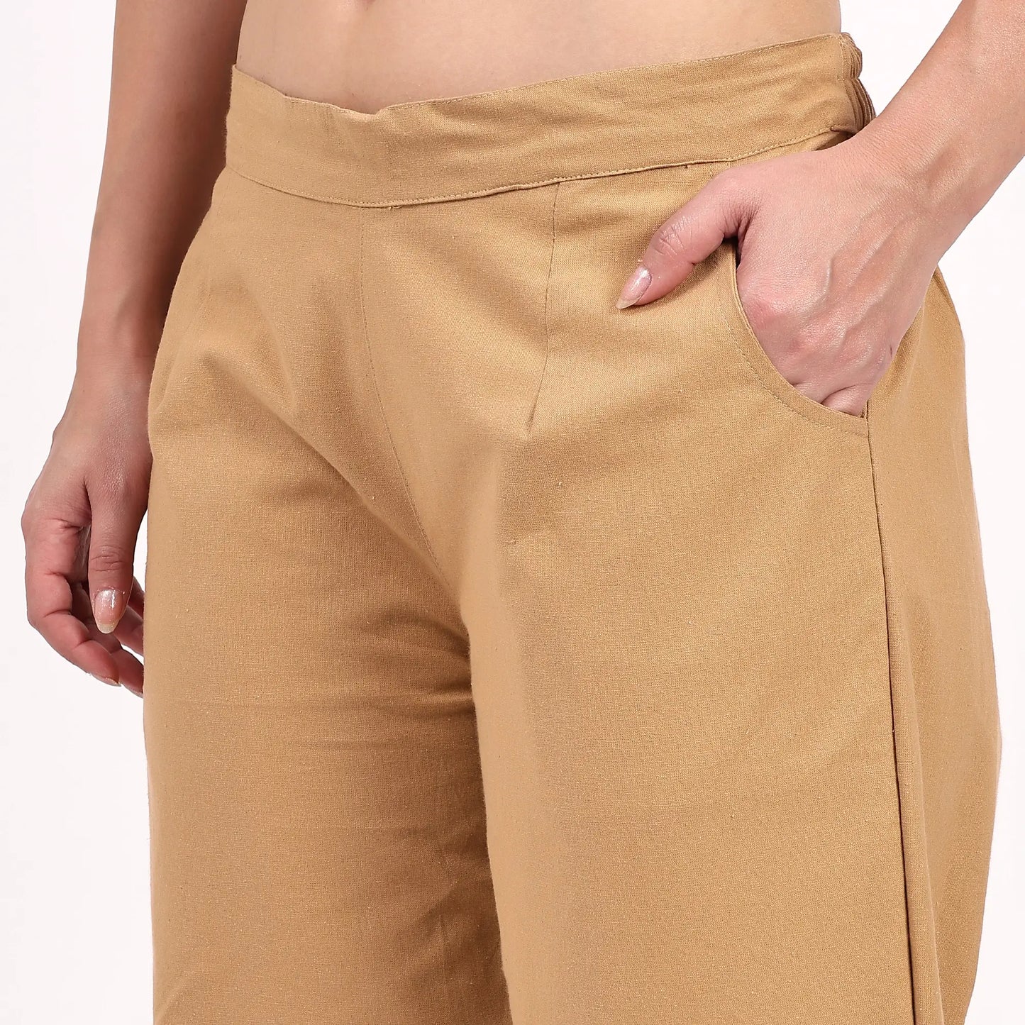 Brown Wide Leg Cotton Pants | Perfect for Everyday Comfort