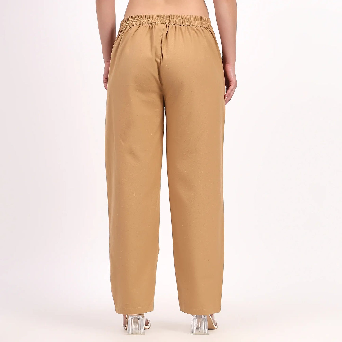 Brown Wide Leg Cotton Pants | Perfect for Everyday Comfort