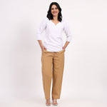 Brown Wide Leg Cotton Pants | Perfect for Everyday Comfort