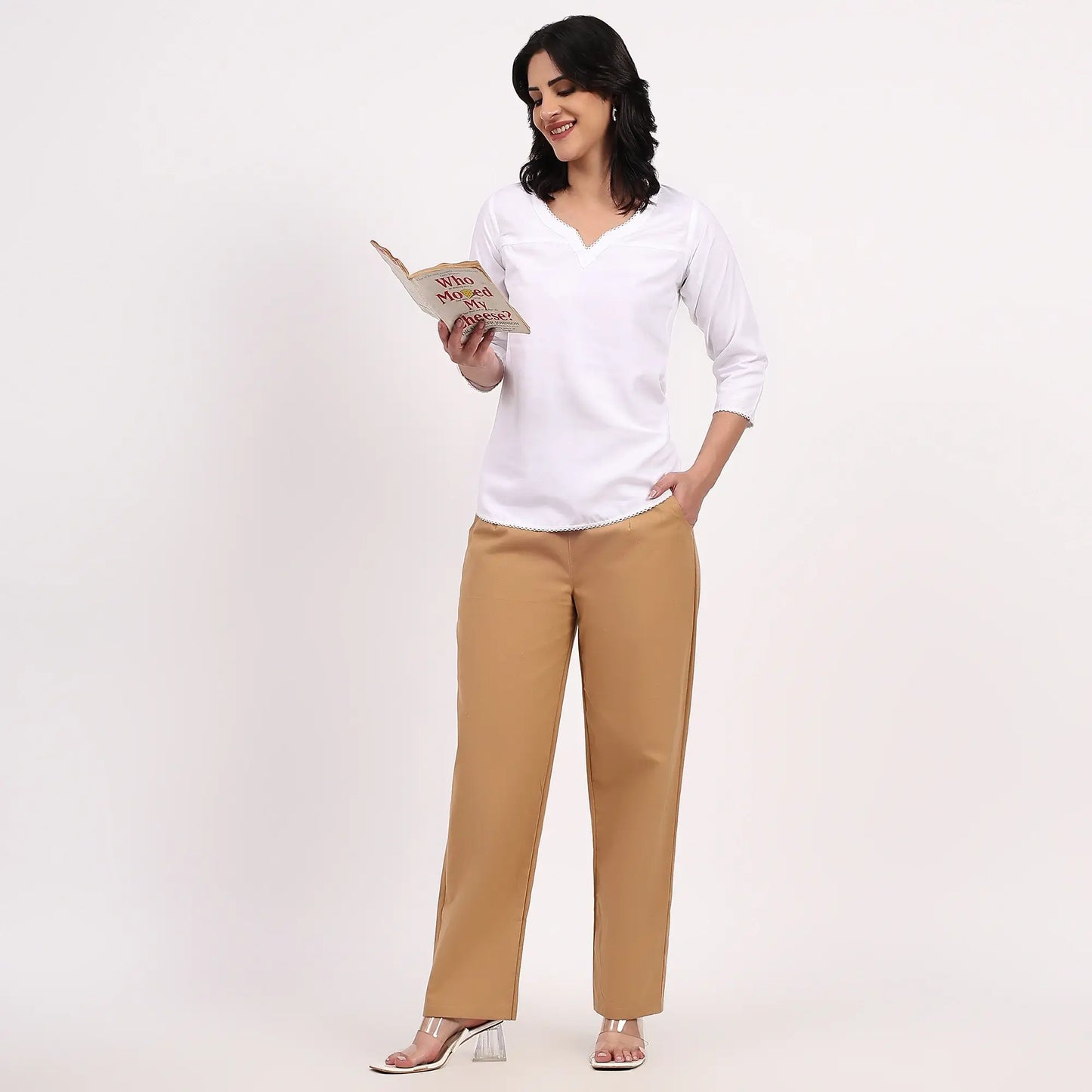 Brown Wide Leg Cotton Pants | Perfect for Everyday Comfort