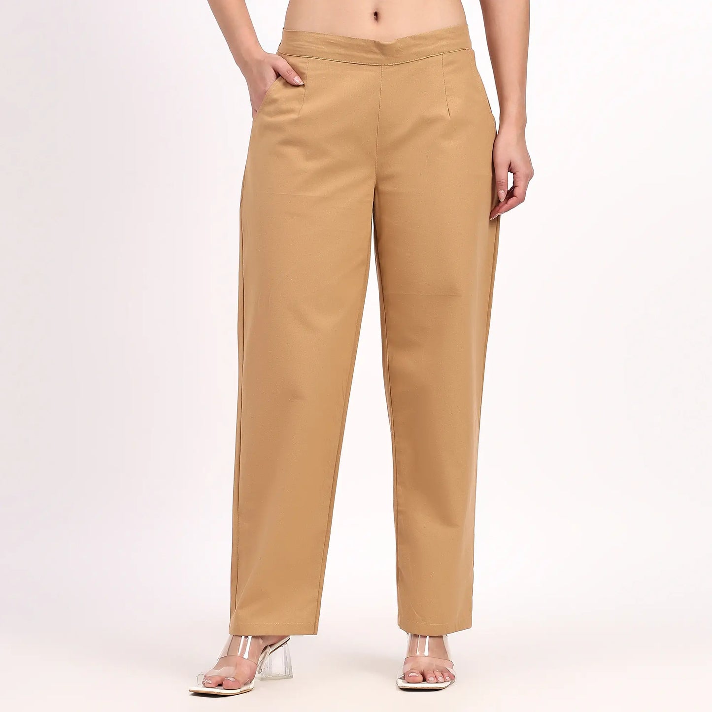 Brown Wide Leg Cotton Pants | Perfect for Everyday Comfort