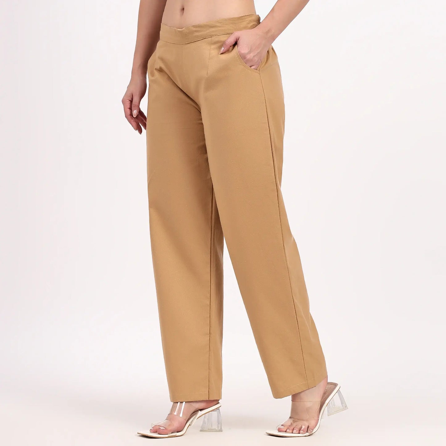 Brown Wide Leg Cotton Pants | Perfect for Everyday Comfort