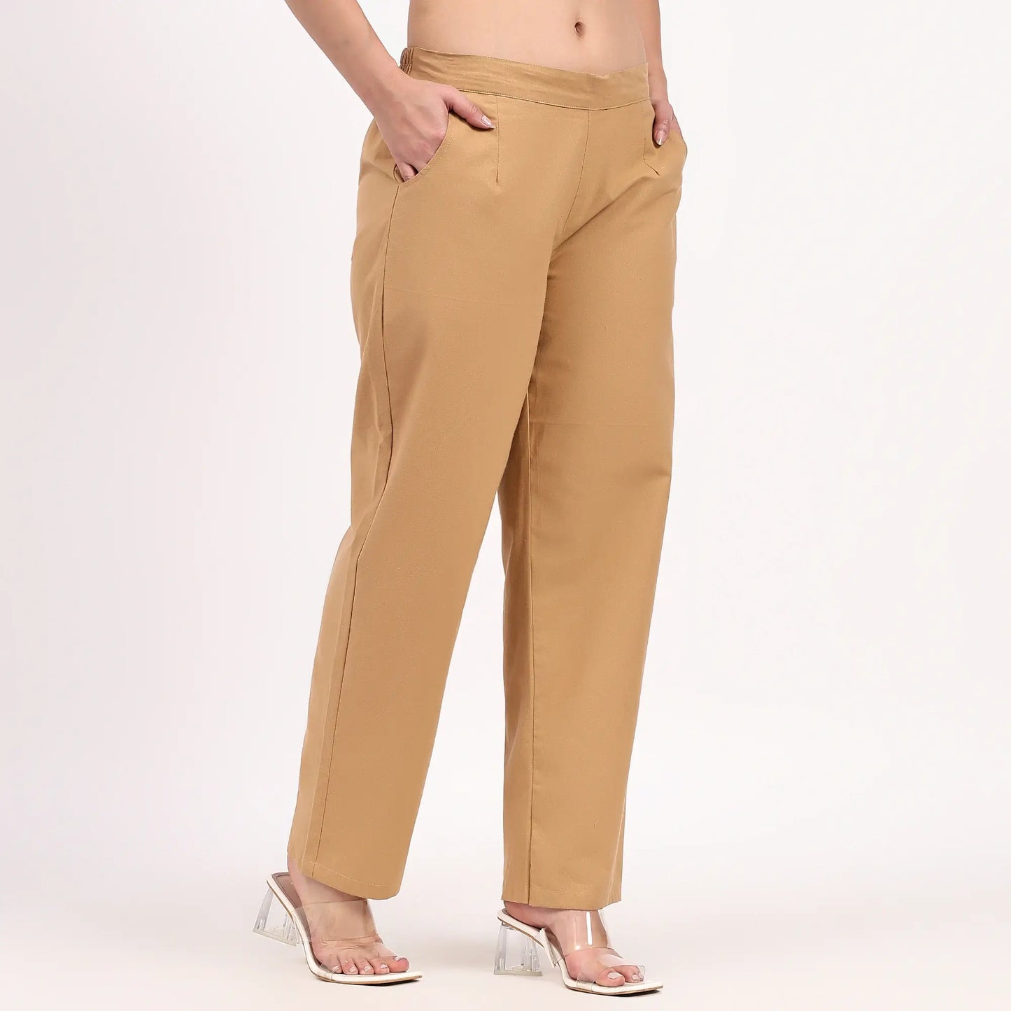 Brown Wide Leg Cotton Pants | Perfect for Everyday Comfort