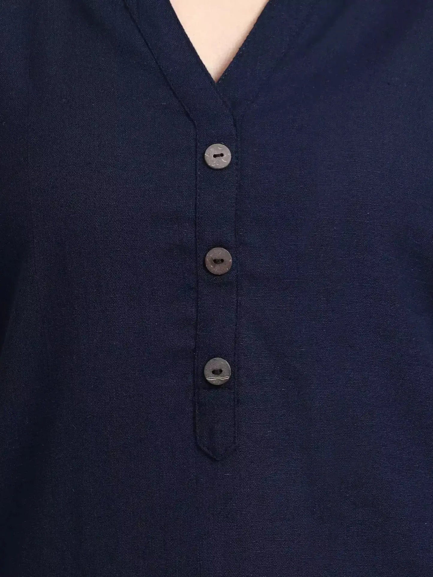 Breathable Linen Kurta For All Day Comfort - Navy Blue