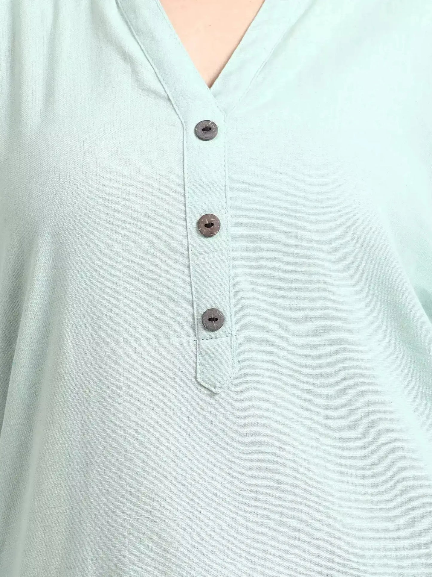 Breathable Linen Kurta For All Day Comfort - Mint Green