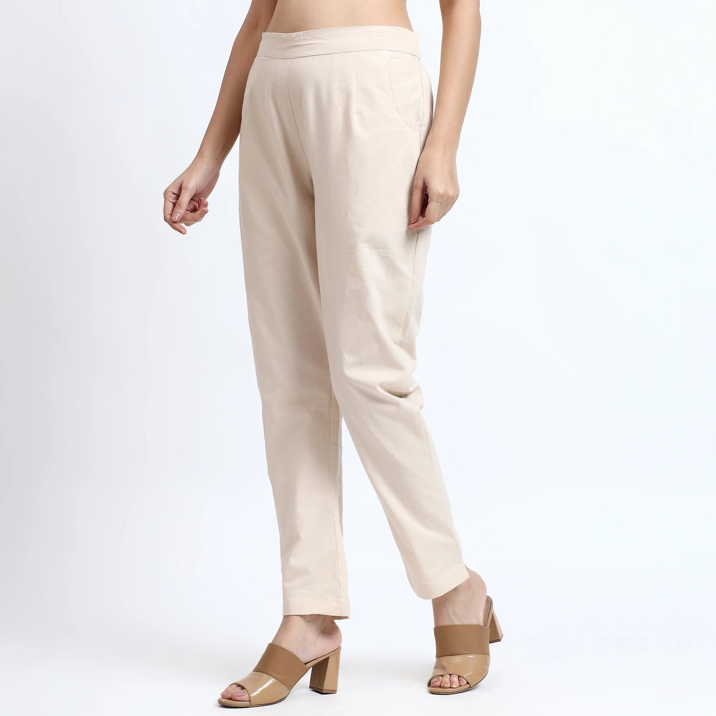 Comfortable Women’s Cotton Pants - Stylish, Breathable Everyday Wear - Beige