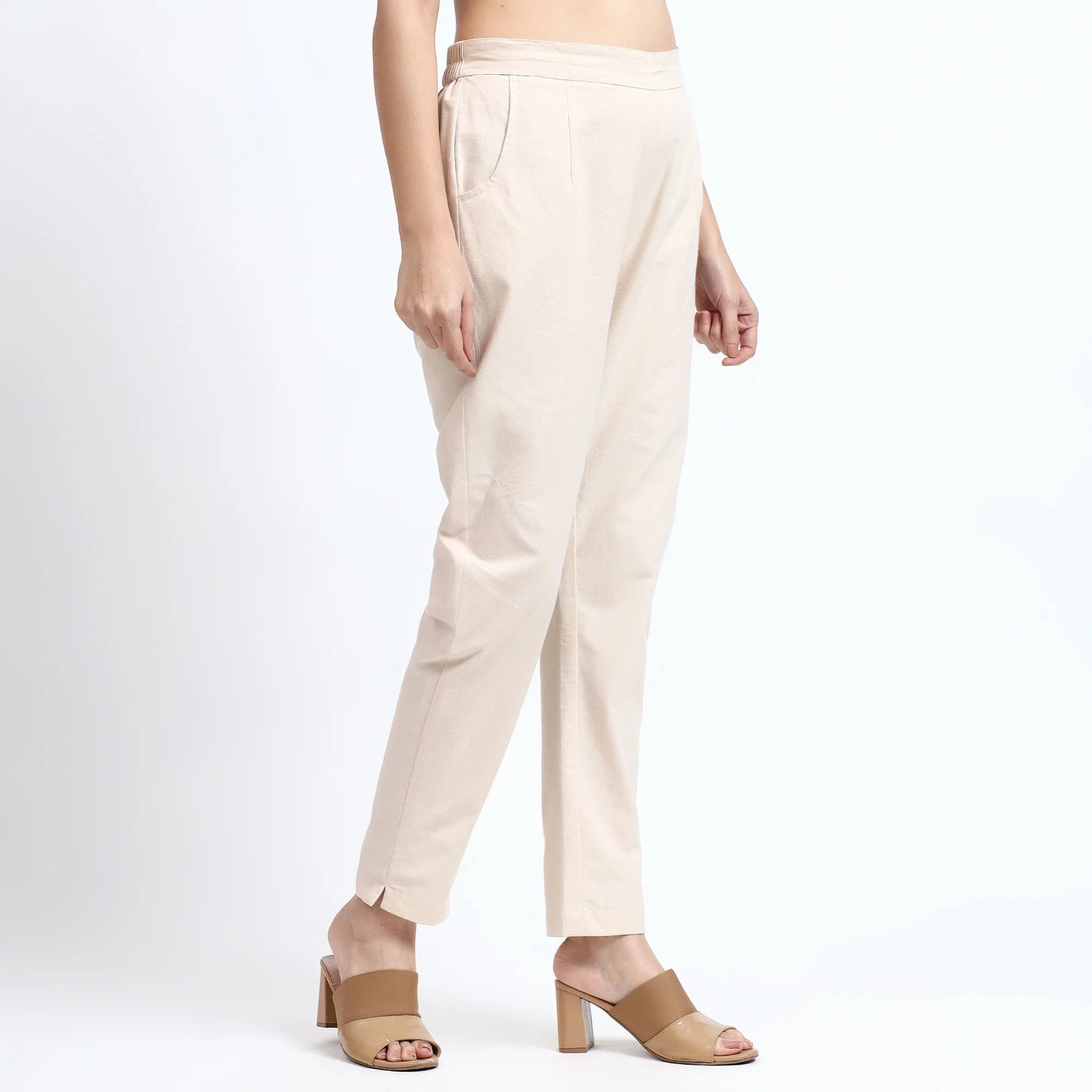 Comfortable Women’s Cotton Pants - Stylish, Breathable Everyday Wear - Beige