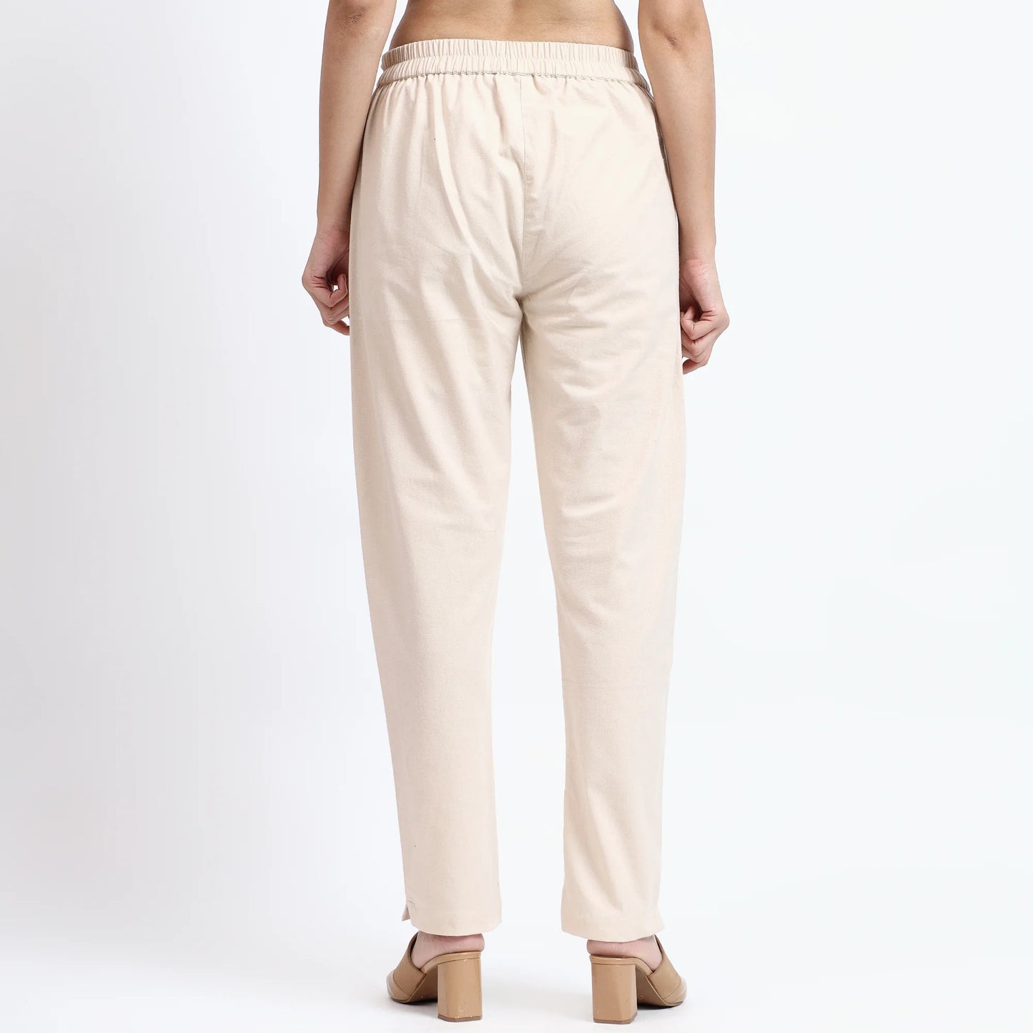 Comfortable Women’s Cotton Pants - Stylish, Breathable Everyday Wear - Beige