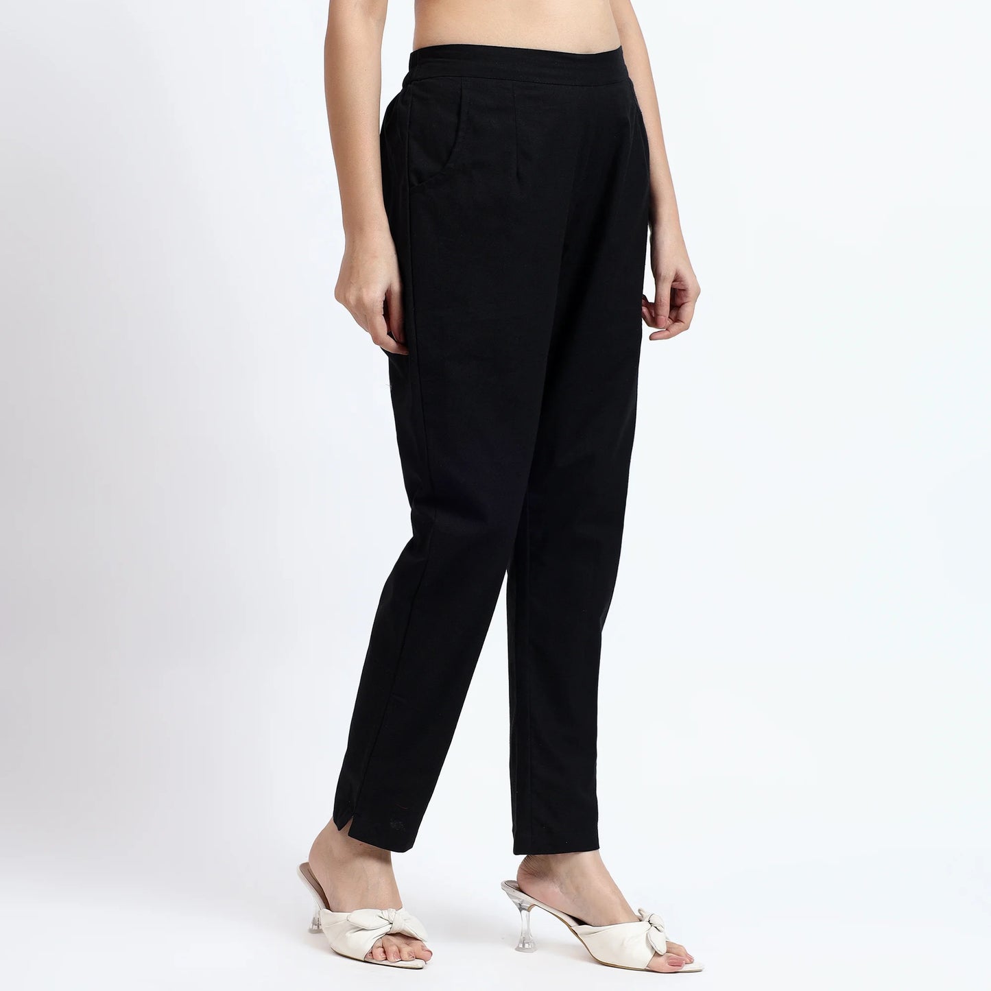 Comfortable Women’s Cotton Pants - Stylish, Breathable Everyday Wear - Black